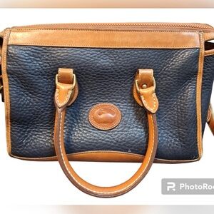 Dooney & Bourke EUC Vintage Navy Blue Pebbled All Weather Leather Satchel